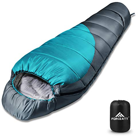 Forceatt Schlafsack, 3-4 Jahreszeiten Mumienschlafsack, Winterschlafsack ist Wasserdicht und reißfest,Produktgewicht ist 1.62kg,für Outdoor, Camping and Trekking
