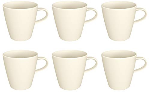 Villeroy&Boch Manufacture Rock Blanc Kaffeetassen-Set 6-teilig aus Premium Porzellan in der Farbe Weiß, Maße: 12,3cm x 9,4cm x 9,4cm, 10-4240-9651