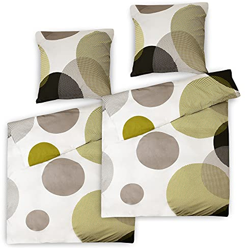 Beautissu Renforcé Bettwäsche Baumwolle 4teilig Bettwäsche-Sets Bettbezug | 135x200 Kissenbezug 80x80cm 100% Sommerbettwäsche 2x155x220 Reißverschluss Renforce Set Nela