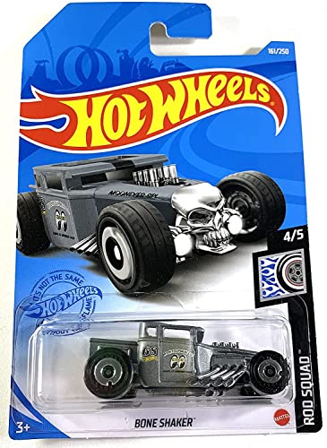 Hot Wheels 2021, Bone Shaker Moon Eyes grau, Rod Squad 4/5, 161/250, Maßstab 1:64, Kinder, Kinder, Uni