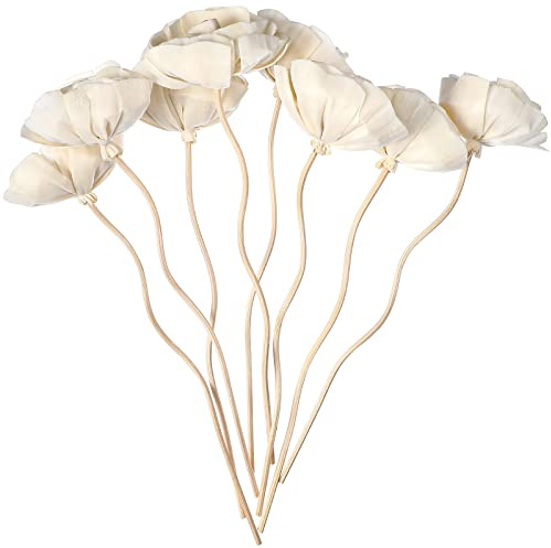 Rattanstäbchen für raumduft Rattan Duftstäbchen Stäbchen: 8 Stücke Diffuser Sticks mit Blumen Holz Diffusor Stöcke für Ätherische Öle Aroma Aromatherapie