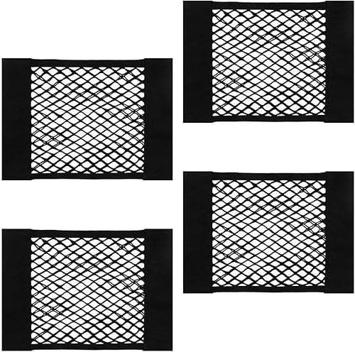4 pezzi rete bagagli per auto, 30 x 25 cm, rete di protezione universale, rete elastica per bagagliaio, con chiusura in velcro, per auto, SUV, bagagli, rete in nylon