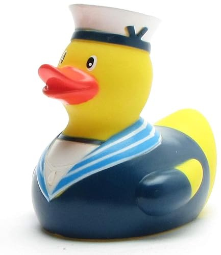 Matrosen Badeente blau I Quietscheentchen Seemann I Quietscheente - L: 10 cm