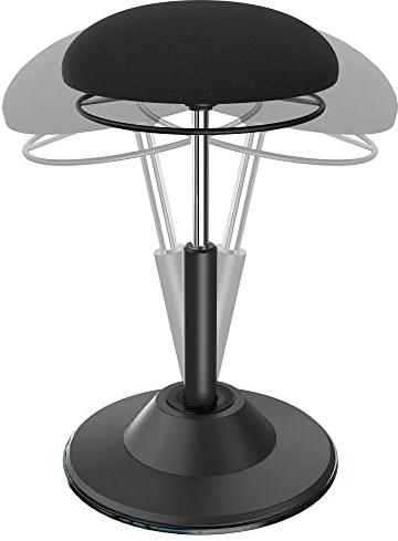 Ergooffile Adjustable Standing Desk Chair - Active Sitting Wobble Stool for Core Strength & Posture, 360° Swivel Leaning Perch Seat for Adults Home Office, Black