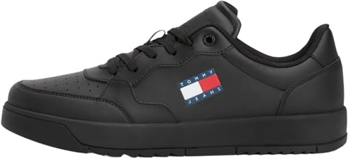 Tommy Jeans Uomo Sneakers con Suola Preformata Retro Essential Scarpe, Nero (Black), 46