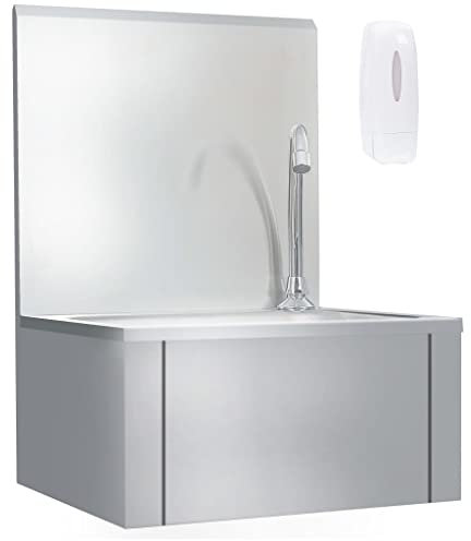 Handwaschbecken mit Wasserhahn und Seifenspender Edelstahl, Artikelmaterial: Edelstahl 304