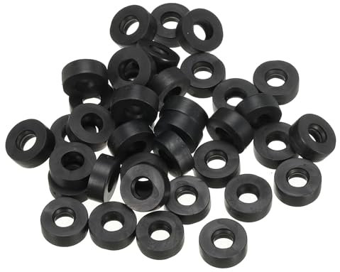 PATIKIL M6 Rubber Flat Washer, 100 Pack 6mm ID 12mm OD 4.5mm Thick Sealing Spacer Gasket Ring for Faucet Pipe Water Hose Fastener Bolt, Black