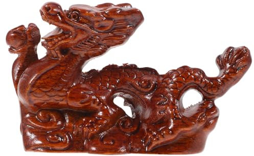 PRETYZOOM Elegante Drachenstatue Aus Holz Chinesisches Drachendekor Für Zuhause