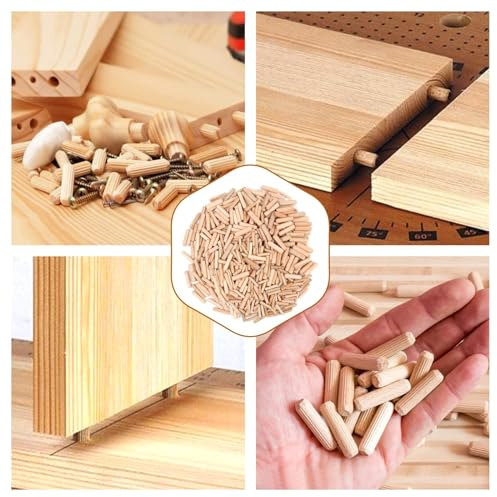 500 Stück Holzdübel, M6 M8 M10 Dübel aus Holz, Nadeln aus Hartholz, Schlitzdübel, Spaltnadeln für Möbel, Handwerksprojekte, Basteln