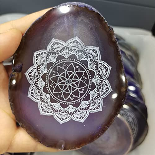 BABUUN Decorazione for la casa Fetta di Agata Grigia Blu Viola Naturale Slice Originale in Cristallo di Ardesia Simbolo Decorazione Divinazione Pietre Raccolta domiciliare