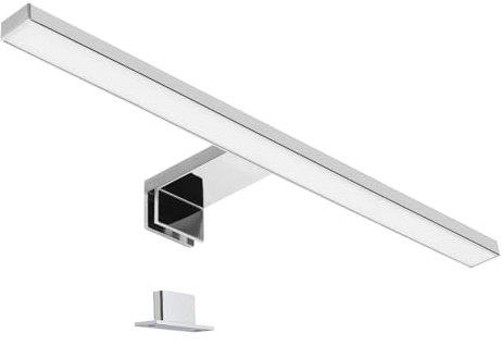 LIGHTWORLD24 – Lampe de Miroir LED 50 cm, 7W, 650 lm – Éclairage Salle de Bain IP44, Blanc Neutre, 230V – Lampe de Maquillage avec Pince pour Miroir/Placard