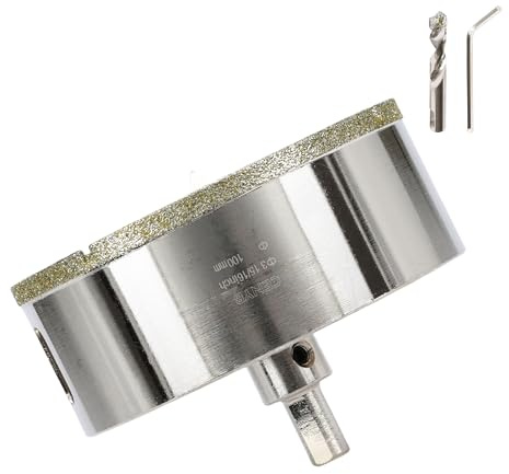 3-15/16 Pouces 100mm scie cloche carrelage foret diamant carrelage avec foret de centrage – Revêtue de diamant Adaptée pour,Verre, Marbre, Porcelaine et Céramique