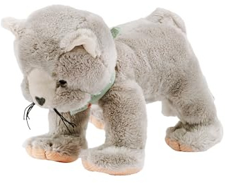 Sterntaler Kuscheltier S Katze Lilly - Plüschtier aus weichem Flausch - Kinder und Baby Spielzeug gefüllt mit Polyesterwatte - treuer Begleiter mit Rassel zum Entdecken, Kuscheln & Spielen, grau