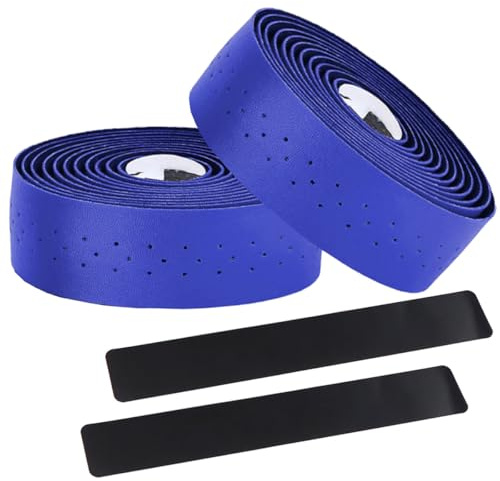 MOCNT Fahrrad Lenkerbänder PU Radfahren Rennrad Lenkerband Cycling Rennrad Band Rutschfestes Komfortabel Klebeband Stoßdämpfend Lenkergriffband Atmungsaktive Blau