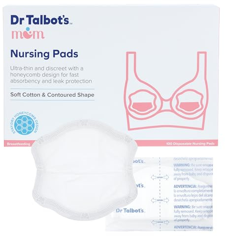 Dr. Talbot's Mom Discreet and Ultra-Thin Disposable Nursing Pads for Breastfeeding Moms - 100 Count - Breastfeeding Essentials