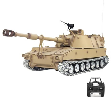 BAUBAUPLAY 1:16 M109A2 Kampfpanzer Granate Modellbau Panzer (Metall Upgrade Version)