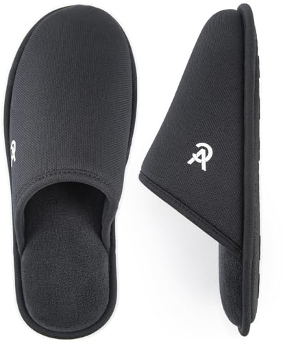 VeraCosy Chaussons tricotés écossais classiques en mousse à mémoire de forme pour homme Gris Foncé,44-45 EU