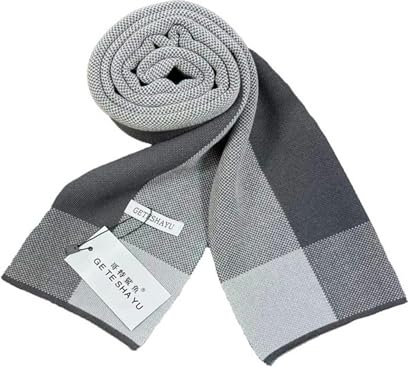YYDPYZBD Schal Herrenschal Winter Warm Nachahmung Kaschmirschal-grau