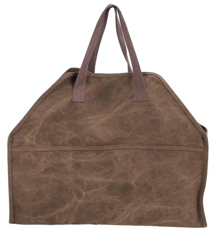 Tonysa Brennholztasche, Canvas-Brennholz-Tragetasche, Große Log-Tragetasche, Brennholz-Tragetasche, Kaminholz-Aufbewahrungstasche für Camping, Grillen, Grillen