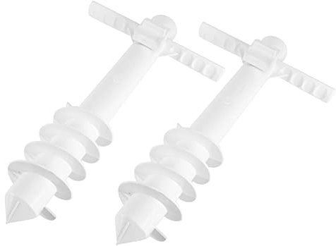 Milisten 2 Pièces Prise De Plage De Plein Air Parapluie Ancre Canopée Support pour Parasol Pied De Parasol Accessoires De Camping Bases De Parasol De Camping Blanche Plastique