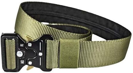 LEXICAMHS Cintura porta soldi tattica con cerniera, scomparto segreto, antifurto, custodia per soldi, adatta per viaggi, viaggi d'affari, jogging, per uomini e donne, chiusura in metallo (Verde)