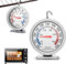 Oven Thermometer, Oven Thermometer for Oven, Stainless Steel, Oven Thermometer Inside, with Large Dial, Double Scale, Celsius and Fahrenheit, for Baking BBQ and Cooking (Silver)