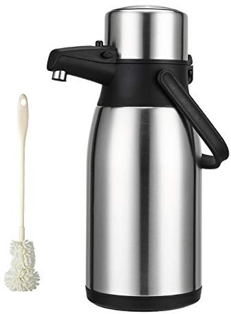 Dispensador térmico de café con bomba, dispensador térmico de bebidas calientes, jarra de café con aislamiento térmico de acero inoxidable, dispensador de bebidas grande, acción de palanca para agua