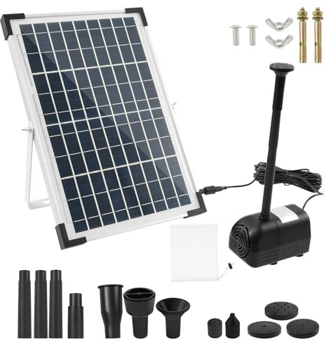 Solar Springbrunnen für Außen 10w Springbrunnen Solar mit 7 Fontänenstilen Schwimmende mit Kabel Fontäne Solarspringbrunnen Aussen Geeignet für Garten Terrasse Aquarium Vogelbad Teich