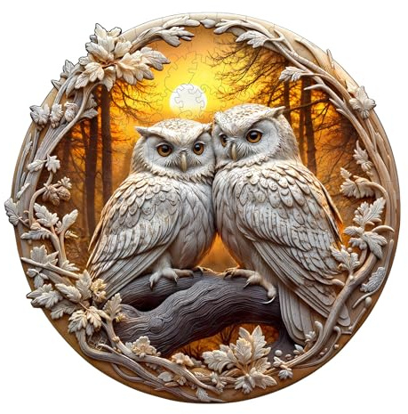 KaayeeWood Holzpuzzle Erwachsene,Eule Holzpuzzle,Einzigartige Wooden Puzzle Mit Geschenkbox,Geschenke für Erwachsene 14+