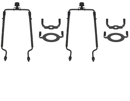 HEIBTENY 2 Stück verstellbare Metall-Lampenständer-Set, 17,8 - 25,4 cm, Lampenschirmhalter mit E26-Sockel und Endstück für Schreibtischlampen, Heimbeleuchtung (schwarz)