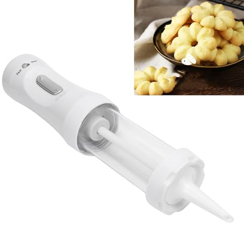 Tnfeeon Kit de Presse à Biscuits électrique, Machine à Biscuits en ABS avec 12 Disques à Biscuits et 4 Embouts, adapté aux Amateurs de Pâtisserie, aux Novices en Cuisine et à la