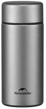 Naturehike Petite bouteille isotherme en titane pur - Mini gobelet de voyage - Capacité : 200 ml - 2 couleurs au choix - Gris foncé