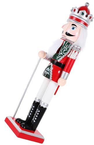 BESPORTBLE Casse-Noisette de Noël en Bois Rouge Figurine Soldat Décorative Artisanale Décoration de Bureau et Table pour Fêtes de Noël Ornement Festif Traditionnel