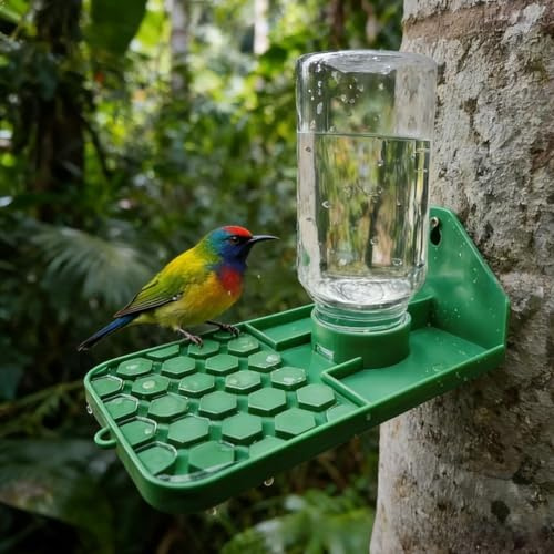 Distributeur d'eau d'extérieur pour oiseaux, mangeoire à oiseaux de jardin, mangeoire à insectes à suspendre au mur ou à un arbre pour une utilisation en extérieur Station d'alimentation résistante