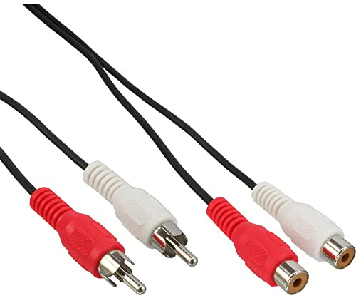 InLine 2.5 m 2 x RCA mâle vers Femelle câble Audio