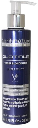 abril et nature - Platinum Maschera Professionale - Per Capelli Biondi, Decolorati, con Meches e/o con Canizie - Neutralizzante Viola - Addio Toni Gialli - Aspetto Platino - 200 ml