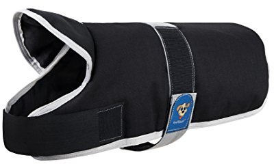 Knuffelwuff 13873-016 Hundemantel Funktionstextil mit Kragen, 70 cm, schwarz