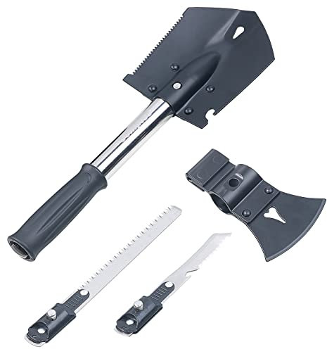 Semptec Urban Survival Technology Klappspaten: 6in1-Multi-Werkzeug-Spaten für Outdoor mit Messer, Säge, Beil & Co. (Multifunktions Spaten, Multifunktions Klappspaten, Schneeschaufel)