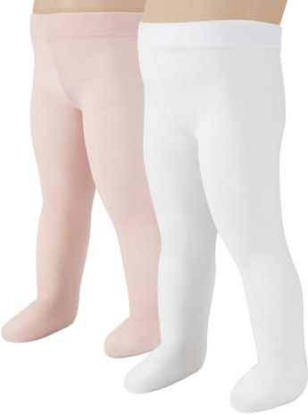 CALZITALY 2 par babystrumpbyxor av mikrofiber | vit, rosa, kräm, mehfärgad | 3–24 månader | 40 DEN | Tillverkad i Italien