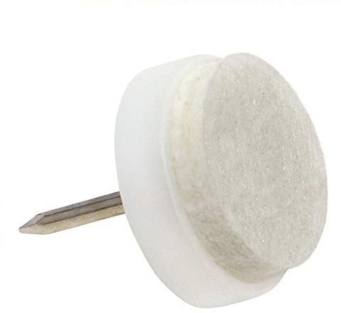 Adsamm® / 16 x Filzgleiter mit Nagel/Weiß/Ø 17 mm/rund/Möbelgleiter mit Stift in Premium-Qualität