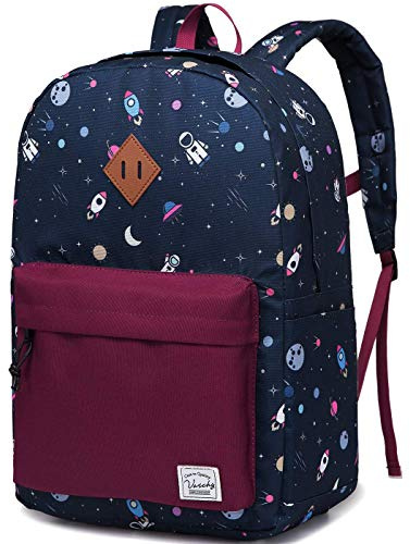 VASCHY Sac à Dos Enfant, Cartable Garçons Filles Primaire 15,68L Imperméable Léger 4-7 Ans pour Maternelle Scolaire avec Sangle de Poitrine Convient pour A4 Astronaute Grand
