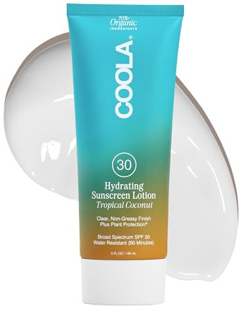 COOLA Organic Sunscreen SPF 30 Sunblock Body Lotion, Dermatologist Tested Skin Care For Daily Protection, Vegan And Gluten Free, Tropical Coconut, 5 Fl Oz