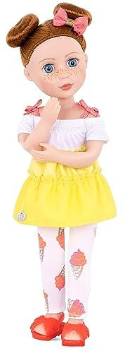 Glitter Girls - Charlie - Bambola di moda posabile da 36 cm - Capelli rossi con nodo in testa e occhi azzurri - Abito bicolore e leggings gelato - Fiocco per capelli e sandali glitterati - 3 anni +