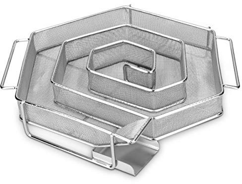 Navaris Generatore Fumo Freddo Affumicatore - Smoker Box BBQ 21x18x4cm Acciaio Inox - Scatola Affumicatrice Carne Pesce per Forno Griglia - a Spirale