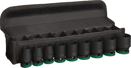 Bosch 9x PRO Impact Steckschlüsselsatz Set, 1/2, Standard, 9‑tlg. | Länge 38, 38, 38, 38, 38, 38, 38, 40, 42 mm, Professional Zubehör Bohrer und Schrauber