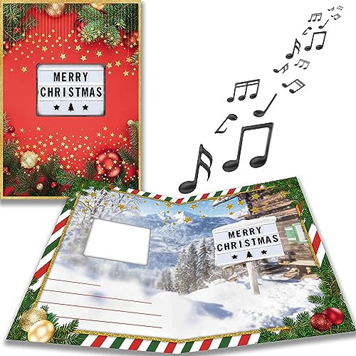 bentino MUSIK-Weihnachtskarte Last Christmas mit stimmungsvollem LICHTEFFEKT für Familie, Freunde und Kunden