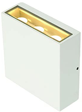 SLV Wandaufbauleuchte BIG QUAD UP/DOWN / Beleuchtung für Wände, Wege, Eingänge, LED Spot außen, Aufbau-Leuchte Outdoor, Gartenlampe / IP54 3000K 8.2W 640lm weiß