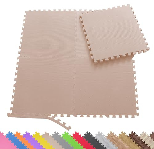 Sporttrend 24® 18 Schutzmatten + 36 Randstücke Set Farbwahl 60x60x1cm | 6,48qm | Bodenschutzmatte Sportmatte Gymnastikmatte Puzzlematte Fitnessmatte Unterlegmatte Bodenmatte Trainingsmatte Yogamatte