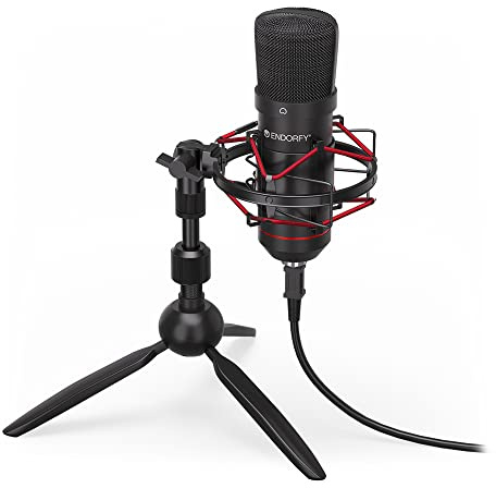 ENDORFY Solum T USB Kondensatormikrofon für Streaming und Podcasts, Niere, Stativ, Popfilter, Shock Mount, Mikrofon für PC und Mac Gaming