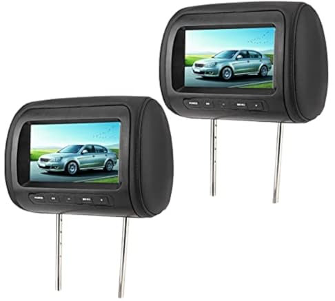 Lettori Video per Poggiatesta, Akozon 2 Pezzi 7 in Controllo Wireless Lettore per Auto Regolabile Poggiatesta Monitor Video LCD Car MP5 Display Car DVD Monitor